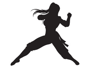 FEMALE NINJA CHARACTER SILHOUETTE