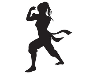 Obraz premium FEMALE NINJA CHARACTER SILHOUETTE