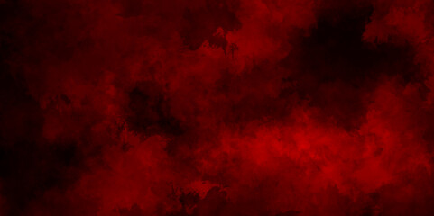 Abstract grunge red and black powder explosion cloud on black background. dark red smoke Like cloud wave effect on black. dark fire flame grunge texture background. toned fiery red sky.