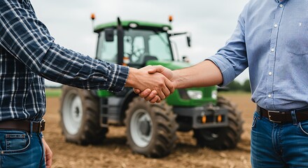 Farmer And Financial Advisor Shaking Hands Outdoors