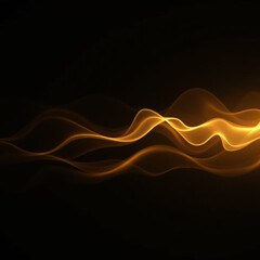 Abstract Golden Waves, Dark Background