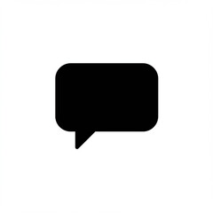 Naklejka premium Simple black speech bubble icon on a clean white background