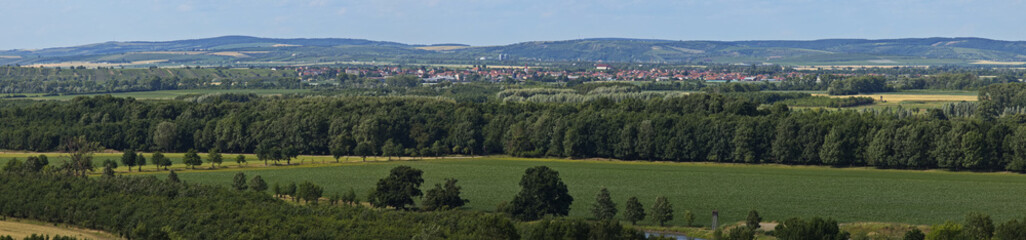 Obraz premium View from the minaret in castle garden in Lednice,Moravia,South Moravia,Czech republic 