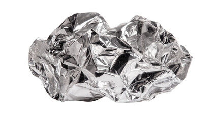 Used tin foil crumpled background isolated on a Transparent background, PNG file.