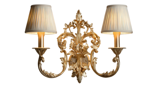 Wall sconce decorative light background isolated on a Transparent background, PNG file.