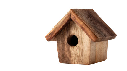 Wooden birdhouse miniature background isolated on a Transparent background, PNG file.