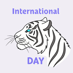 Fototapeta premium White Tiger Illustration for International Day