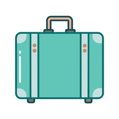 Retro Style Suitcase Illustration in Teal and Pink for Travel and Vacation