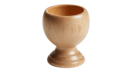 Wooden egg cup for breakfast background isolated on a Transparent background, PNG file.