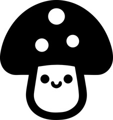 Mushroom Silhouette Icon with Spots
