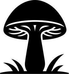 Mushroom Silhouette Icon with Spots