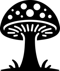 Mushroom Silhouette Icon with Spots
