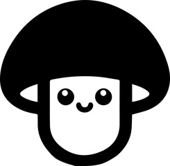 Mushroom Silhouette Icon with Spots