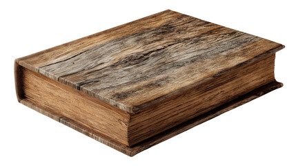 Wooden photo album cover background isolated on a Transparent background, PNG file.