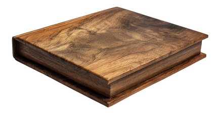 Wooden photo album cover background isolated on a Transparent background, PNG file.