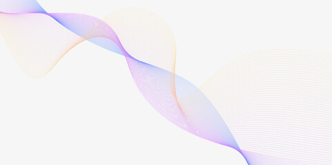 Colorful gradient abstract wave lines poster, vector illustration isolated on white.