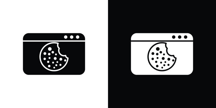 web Cookies icon collection - vector outline and silhouette