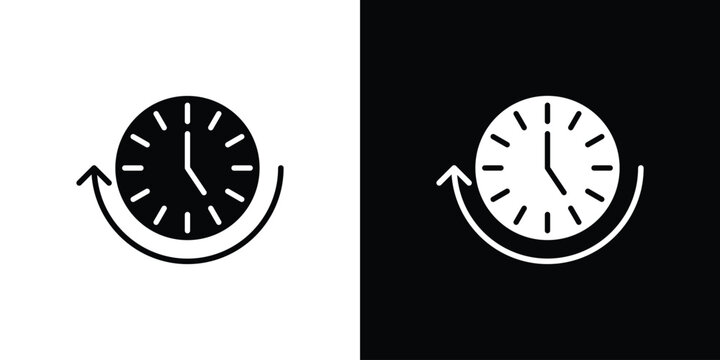Uptime and downtime icon collection - vector outline and silhouette