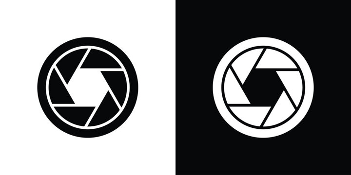 Shutter icon collection - vector outline and silhouette