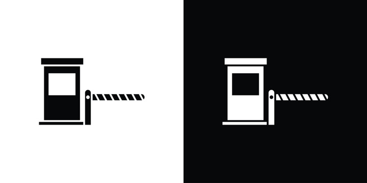 Road toll icon collection - vector outline and silhouette