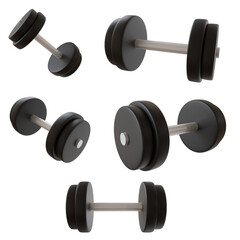 Dumbbell Collection Fitness Equipment in Various Angles