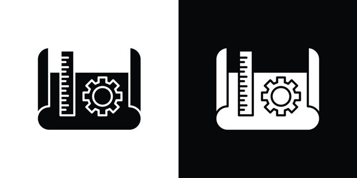 Prototyping icon collection - vector outline and silhouette