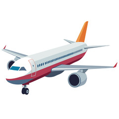 Obraz premium A commercial airline vector in 3/4 perspective view, dynamic and ready for takeoff.