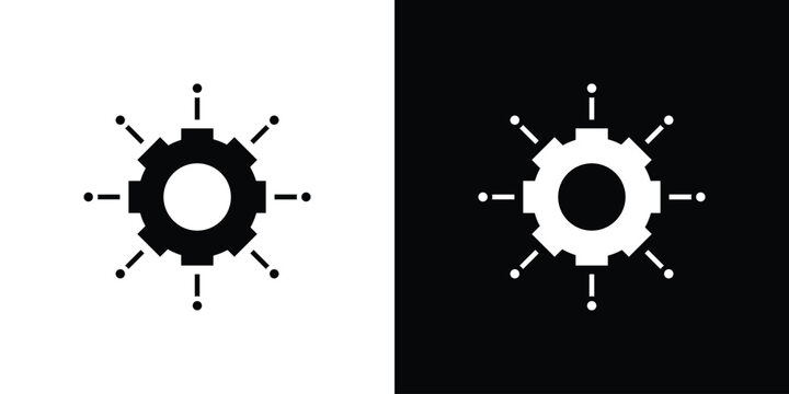 Microservices icon collection - vector outline and silhouette