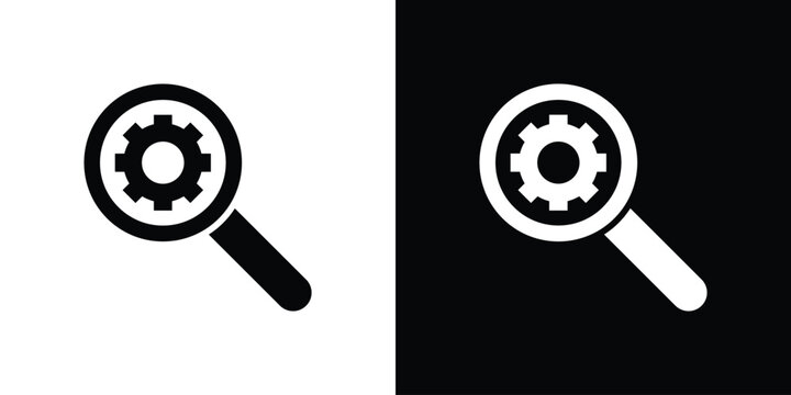 Investigate icon collection - vector outline and silhouette