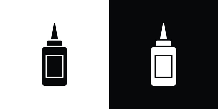 Glue icon collection - vector outline and silhouette