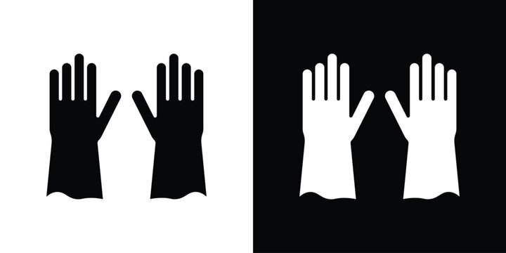 Gloves icon collection - vector outline and silhouette