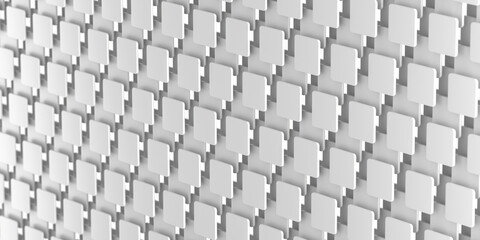 Geometric pattern with white 3d tiles for modern interior design and architectural inspiration. 3d render