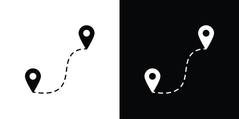 Distance icon collection - vector outline and silhouette © Xevier