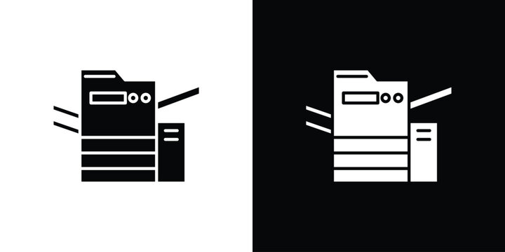 Copier icon collection - vector outline and silhouette