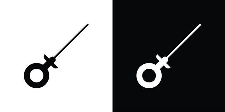 Car dipstick icon collection - vector outline and silhouette