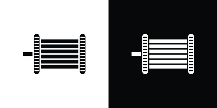 Car alternator icon collection - vector outline and silhouette