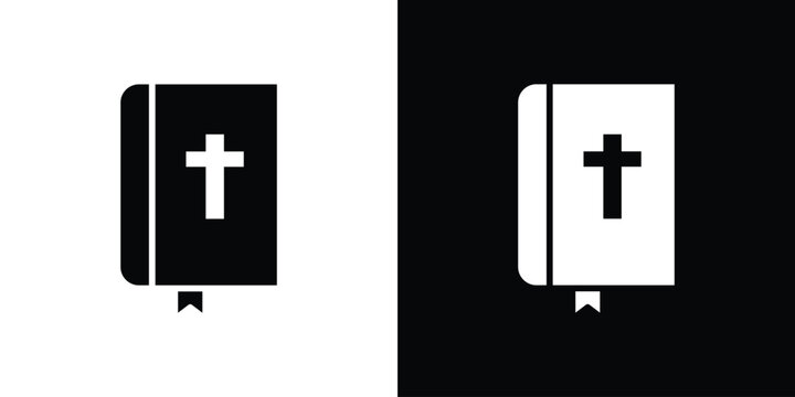 Bible icon collection - vector outline and silhouette