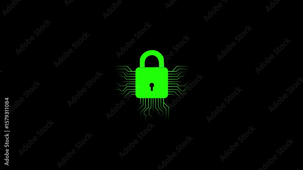 Poster lock security white set icon 3d illustration security system confirmation symbolized by green check 