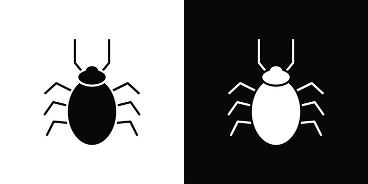 Bedbug icon collection - vector outline and silhouette