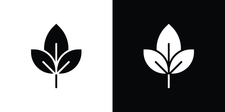 Basil icon collection - vector outline and silhouette