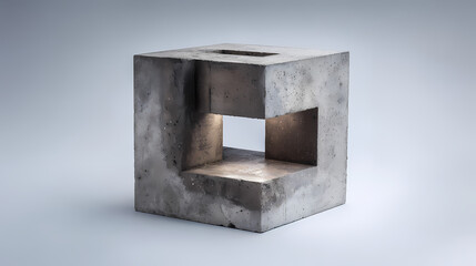 Solid square volume with internal U-shaped cutout