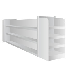 retail display shelves supermarket gondola shelves product placement mockup 