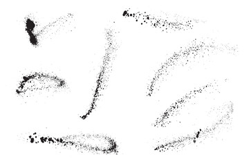 Fototapeta premium Black blood vector splatter ink abstract brush stroke background set. Decorative brush stroke design