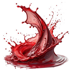 A Paint Stroke Fluid Liquid Red on white background