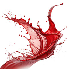 A Paint Stroke Fluid Liquid Red on white background