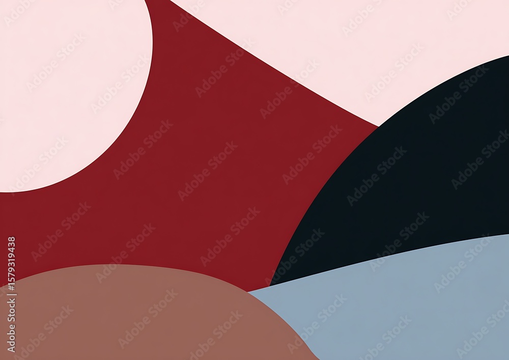 Fototapete abstract shapes with clean color fields