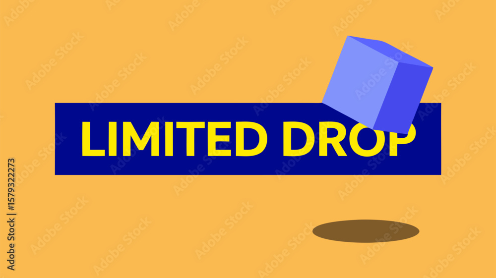 Poster limited drop announcement visual with geometric shape on a bold background for promotion design