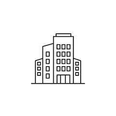 Naklejka premium Office building vector icon in a minimalist line art style