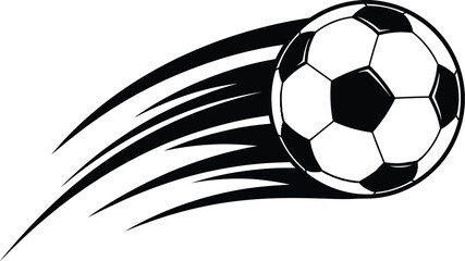 Dynamic Flying Soccer Ball - Isolated Sport Action