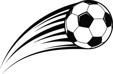 Dynamic Flying Soccer Ball - Isolated Sport Action